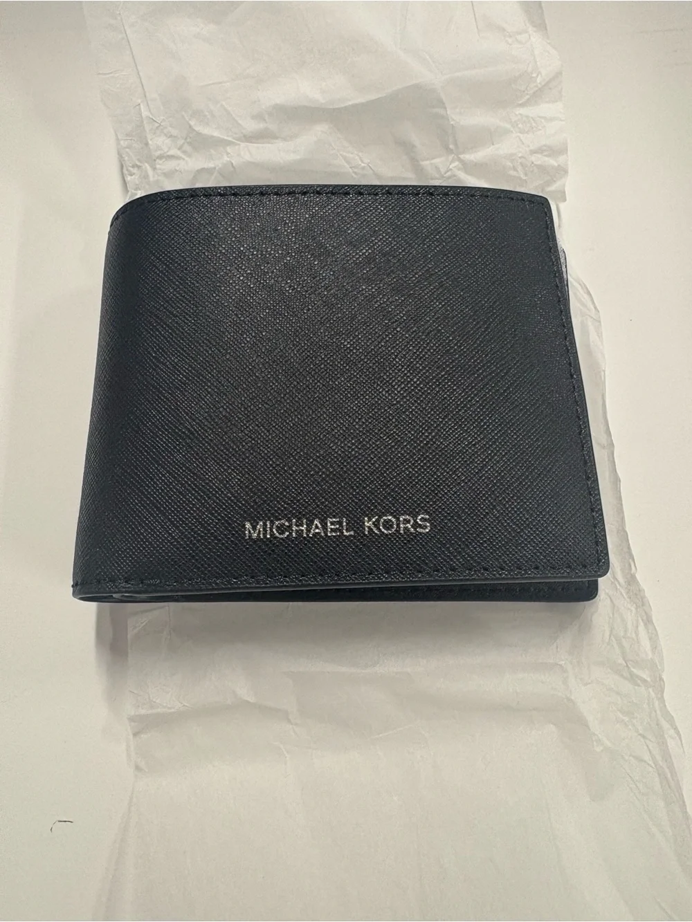 Michael Kors Black Textured Leather Card & Key Wallet